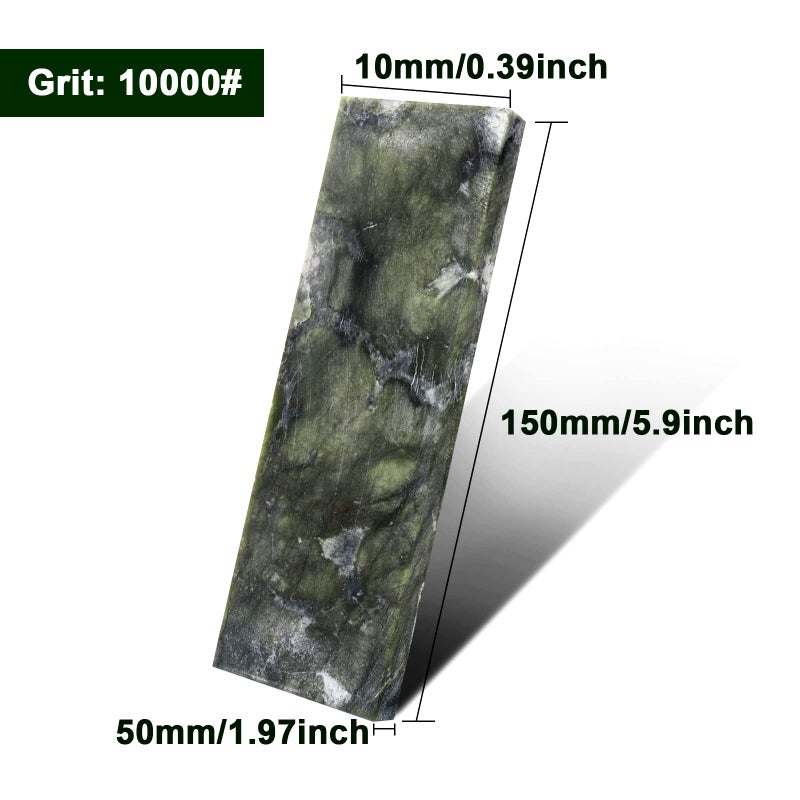 CBRIGHT 10000# Sharpening Stone,Ultra Fine Polishing Mirror Edge Stone Natural Green Hard Sharpener Whetstone for Knives Tools,Cutting Tools (5.9x1.97x0.39Inch) - Image 2